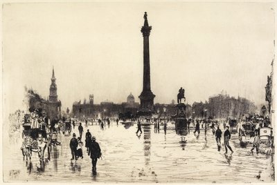 Nelson Monument, Trafalgar Square, London, 1887 by Joseph Pennell